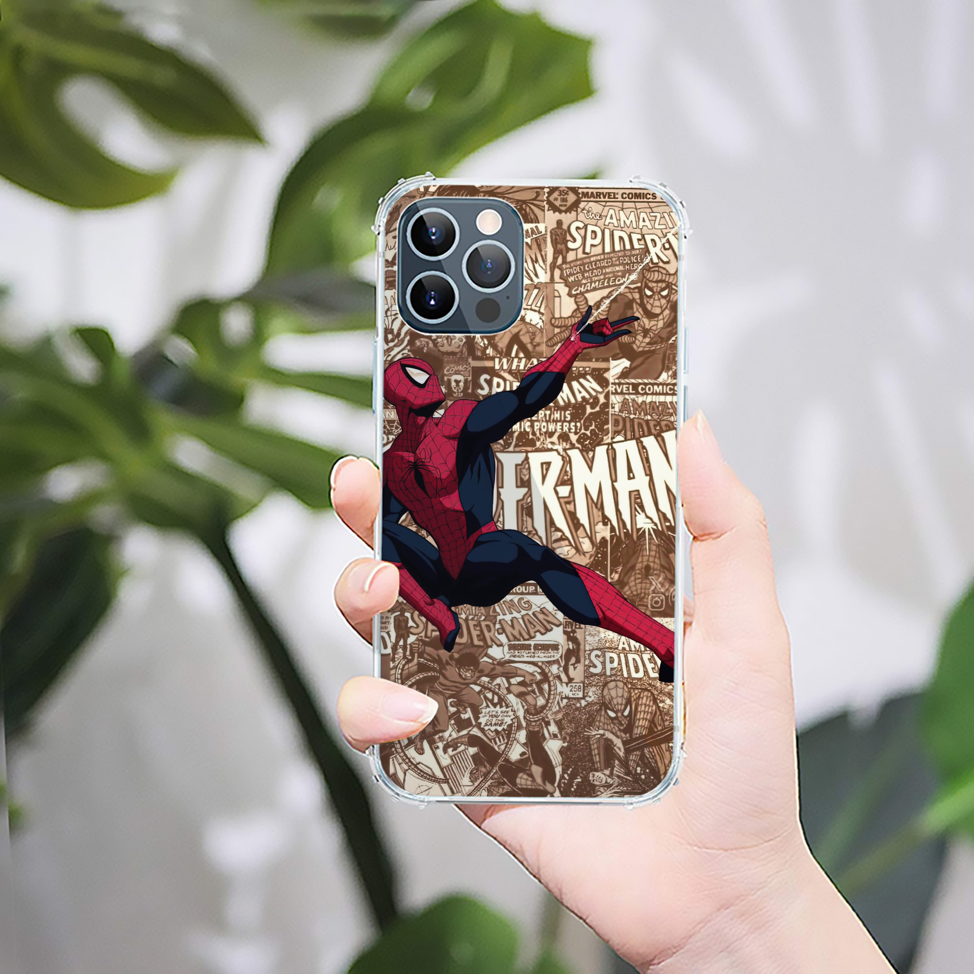 （画像用） Spider Man スパイダーマン 【iPhone 12シリーズ対応】透明スマホケース（クリアソフトケース）